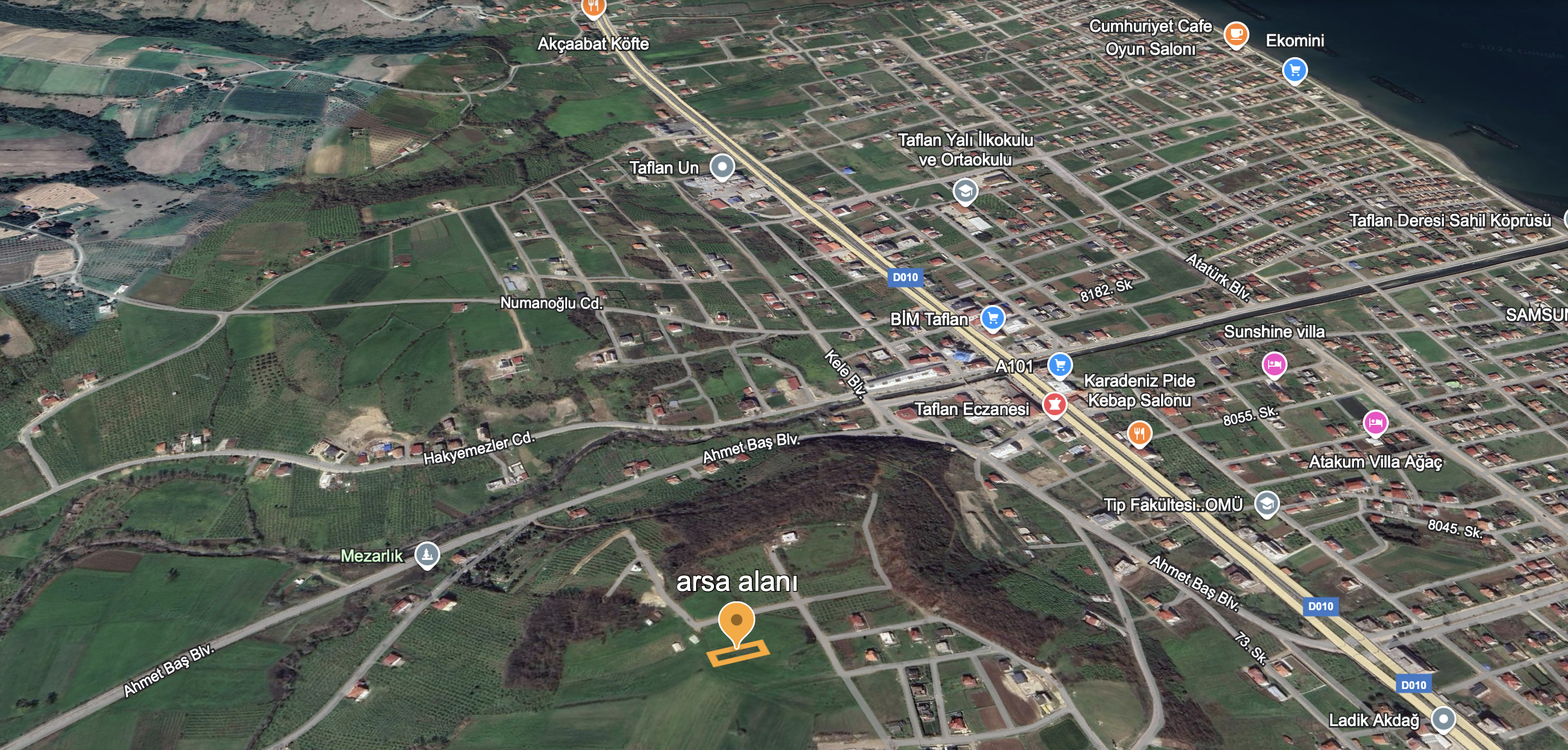 SAMSUN ATAKUM TAFLANDA DENİZ MANZARALI ARSA